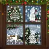 Decoraciones Navideñas de Papá Noel Pegatinas Electrostáticas para Puertas de Vidrio Pintura Ventana Muñeco de Nieve Reno Dibujos Animados Cruz Blanca Transfronterizo