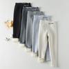 Pantalones de niña otoño e invierno pantalones de niño grande leggings para niños gruesos con forro polar ropa exterior algodón puro bebé pantalones casuales cálidos