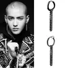 Pendientes coreanos de doble cadena sin agujero en la oreja clip para oreja personalidad simple pendiente largo acero inoxidable pendientes vintage