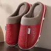 Pantuflas de Pareja para Otoño e Invierno para Mujer, Antideslizantes, Resistentes al Olor, Uso en Interiores y Exteriores en Casa, Forradas de Felpa, Suela Gruesa, Pantuflas de Algodón de Piel de PU Postparto