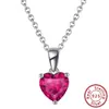 Bestseller transfronterizo Collar Whalexi de plata de ley S925, collar de corazón de circonita con piedra de nacimiento del zodíaco de doce colores