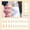 Puntas de Uñas Falsas Desmontables de Color Sólido Cortas Personalizadas Portátiles Parches de Uñas Falsas Terminados al por Mayor Ultra Delgadas