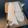 Calça jacquard com estampa escura estilo retrô americano para homens, marca da moda outono, calça casual solta com bom caimento, perna reta levemente alargada