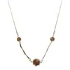 Collar Retro Maillard de Piedra Ojo de Tigre para Mujer, Collar de Diseño Nicho, Cadena de Suéter para Hombre, Cadena Avanzada para Clavícula, Accesorios