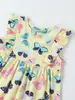 26 Moda Europea y Americana de Verano Nuevos Vestidos para Niñas Encaje de Dibujos Animados Vestidos Infantiles Vestidos de Princesa Vestidos Infantiles de Cuello Redondo
