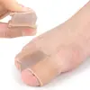 Separador de dedos de fibra de doble orificio para corrección de juanetes, separador de hueso del dedo gordo del pie superpuesto en el dedo del pie, funda suave para dedos antirozaduras
