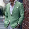 Blazer de comercio exterior a medida de un solo botón con dos botones y bolsillo grande para hombre, chaqueta de traje casual a cuadros de corte ajustado