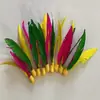 Volante de Bádminton de Alta Elasticidad al por Mayor Volante de Tres Plumas Colorido Cabeza Grande Equipo Esponja Bola de Tres Plumas en Stock Suministro