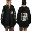 Nuevo cárdigan Otoño/Invierno Attack Giant Attack on Titan Marca de moda suéter con capucha y cremallera de terciopelo para hombre