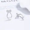 Arete de Perla con Forma de Lazo para Mujer de Plata de Ley 925 Moda Perla Hueso de la Oreja Moda Joyería de Oreja Elegante Ins de Lujo Ligero