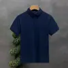 Camisa Polo de Alta Qualidade Camiseta de Manga Curta Masculina Verão Solta Lapela Tamanho Grande Cor Pura Bonita Algodão Piquet Seda Gelo com Gola