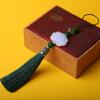 Novos acessórios de vestuário acessórios fã pingente Grupo fã borla Hanfu pingente acessórios DIY pequena borla branco jade lótus pingente