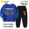 Ropa Roblox Sudadera para Niños Traje de Primavera y Otoño Niños Dibujos Animados Top Holgado Pantalón Deportivo Conjunto de Dos Piezas