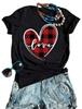 2025 Exportación Serie Europea y Americana Amazon Nueva Camiseta Tops de San Valentín Corazón Estampado en Inglés para Hombre y Mujer