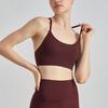 Camisola Nude Hermosa Espalda Ropa Exterior con Almohadilla en el Pecho Anti-Impacto Push-Up Tirantes Finos Sujetador de Yoga Sujetador Sexy para Fitness