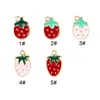 Aleación de Fresa Esmalte DIY Accesorios para Joyería Pulsera Pendientes Colgante Llavero Adornos Colgantes Materiales Venta al por Mayor