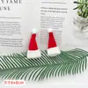 Mini Gorro de Lana Navideño Decoración Gorro de Lana Tejido Muñeca Sombrero para Botella de Vino Tinto Pulgar Regalo Pequeño de Navidad