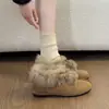 Sapatos de algodão que aumentam a altura moda inverno quentes laço novo estilo mais veludo 2026 sapatos de pele sapatos únicos retrô mulheres