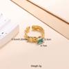Anillo de circonia de alta calidad transfronterizo para mujer, oro de 18k, lujo ligero, acero inoxidable, joyería para mujer, anillo con viento ins, anillo ajustable