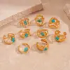 Anillo Abierto Geométrico de Acero Inoxidable Metálico Europeo y Americano con Circonita, Textura de Doble Capa, Joyería de Mano Personalizada de Nicho de Gama Alta para Mujeres