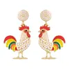 Europa y Estados Unidos transfronterizos nueva personalidad gota aceite cuentas de arroz diamante de color pendientes de pavo diseño de moda pendientes para el festival de Acción de Gracias mujeres