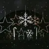Diseño Propio Swanlace Lentejuela Grande Champagne Copo de Nieve Bastón Estrella de Cinco Puntas Árbol de Navidad Estrella Colgante Colgante