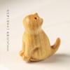Jacarandá/Sândalo Verde/Sândalo DIY Esculpido Gato Sentado Fofo Chaveiro de Celular Acessório