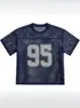 Directo del fabricante: Camiseta deportiva de malla estilo europeo y americano con estampado del número 95, corte holgado, cuello redondo, transpirable, disponible para dropshipping