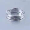 Anillo de Plata de Ley s990 Moda Coreana Pequeño Fresco Carácter Romano Personalidad Masculina Anillo Abierto Regalo