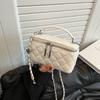 Bolso de Mano con Cadena Rombo de Nicho Transfronterizo 2026 Nuevo Versátil Simple Elegante Bolso Cuadrado Pequeño Bolso de Hombro Cruzado para Mujer