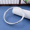 Pulsera Seiko Round Stick CNC Push-pull Foot Silver 999.9 Pulsera Push-pull simple Pulsera de plata artística De alta gama Atractiva