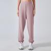 Pantalones deportivos de ocio con bolsillos inclinados y cintura elástica para mujer, con punta suelta y pierna ancha, para otoño e invierno.