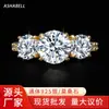 Anillo de Estrella de Plata S925 Anillo Cerrado de Moissanita Anillo de Oro de 18K Fuente Transfronteriza En stock Al por mayor