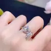 Anillo de Aguamarina Natural Cristalino Piedra Principal 5*7mm Plata S925 Incrustada Proceso de Electrochapado Pesado