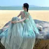 Vestido Vintage de Encaje Patchwork Estilo Francés para Mujer, Verano Sin Espalda Ligeramente Sexy con Tirantes Finos Largo, Vestido Fresco con Lazo en la Cintura
