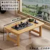 Mesa Dobrável para Bay Window, Mesa Pequena de Bambu e Madeira Maciça (Tipo Kang), Mesa de Chá para Cama, Estudo, Computador, Apartamento Pequeno, Fácil de Guardar