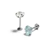 F136 Aleación de Titanio Arete de Presión Broca Base de Copa Engaste de Garras Rueda de la Fortuna Circonita Labret Titanio G23 Rosca 0.9 Joyería para Piercing Cabeza