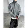Suéter de cuello alto para hombre 2025 Otoño/Invierno Tejido grueso Estilo coreano Corte holgado de moda Camisa base Top Suéter