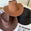 Chapéu de cowboy western estilo americano, chapéu de camurça jazz retrô étnico popular para exportação, aba larga para uso ao ar livre nas pastagens do oeste de Sichuan