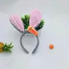 Faixa de orelhas de coelho para o Dia das Crianças fofa de pelúcia mesmo estilo de Wang Junkai faixa de orelhas de coelho rabanete claro fornecimento direto da fábrica