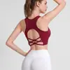 Camiseta de Yoga con Espalda Cruzada y Almohadillas Extraíbles, Ropa Interior Deportiva de Fitness a Prueba de Impactos, Camiseta para Ejercicio de Alta Intensidad