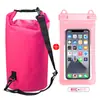 Paquete combinado: bolso tipo cubo impermeable, funda impermeable para teléfono, bolsa para playa, rafting y natación, mochila para exteriores, directo del fabricante