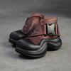 Jiezu 2025 Otoño e Invierno Nuevas Botas Cortas de Cuero Genuino de Primera Capa Retro, Moda Casual Versátil para Mujer, Elegantes, Artísticas y Cómodas