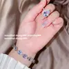 Pulsera Huevo de Paloma de Cristal Chapada en Platino 18K Dulce Elegante Micro Incrustación Zirconia Gota de Agua Joyería Vintage de Lujo Ligero