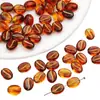 Cuentas de Frijol de Café Estilo Retro Dorado Acrílico Cuentas Sueltas Accesorios para Hacer Joyería DIY Material para Hacer Cadena de Teléfono Móvil con Cuentas