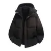 Nova jaqueta de algodão com capuz color block para outono e inverno para homens, jaqueta de algodão acolchoada estilo coreano da moda para o início da primavera, peça de outer wear estilo casal