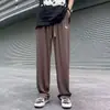 Pantalones de Verano para Hombre de Seda Helada Transfronterizos, Finos, Holgados, Caídos, Rectos, de Secado Rápido, Elegantes de Pierna Ancha, Casuales para Hombre