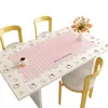 Mantel Rosa de Hello Kitty, Impermeable al Aceite, Impermeable, Mantel sin Lavado, Mantel Aislante del Calor y Anti-quemaduras para Mesa de Café, Mantel de Cuero para Protección de Mesa