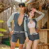 Fato de Mergulho de Casal Fato de Neoprene Dividido Emagrecedor Feminino Fato de Surfe de Manga Longa Masculino Medusa Esportivo Proteção Solar Fato de Banho para Fonte Termal