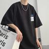 Camiseta de Manga Corta Azul Klein para Hombre, Diseño Waffle Verano 2026, Estilo Minimalista de Nicho, Camisa Deportiva Casual de Manga de Cinco Cuartos